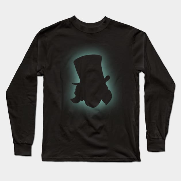 Hat Box Ghost Silhouette Long Sleeve T-Shirt by Chriscut